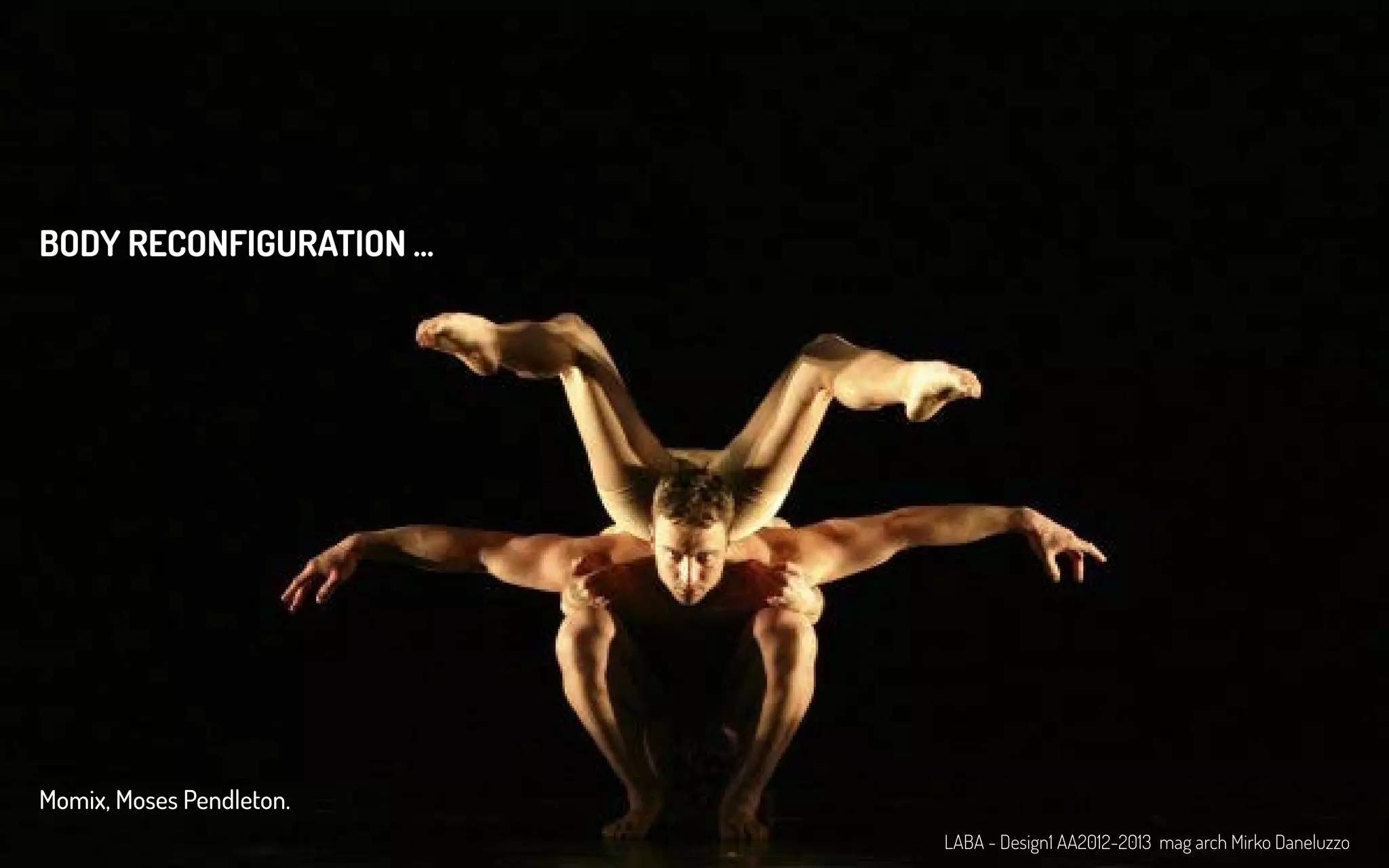 Momix, Moses Pendleton.
BODY RECONFIGURATION ...
LABA - Design1 AA2012-2013 mag arch Mirko Daneluzzo
 