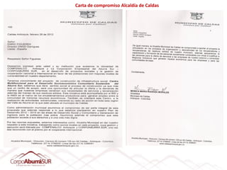 Carta de compromiso Alcaldía de Caldas
 