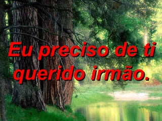 Eu preciso de ti querido irmão. 