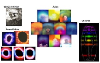 Semyon Kirlian    Auras




                          Chacras



  Fotos Kirlian
 