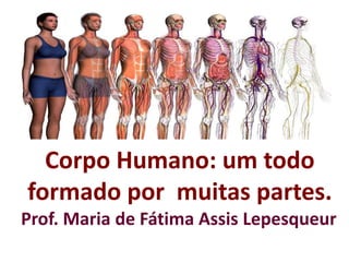 Corpo Humano: um todo
formado por muitas partes.
Prof. Maria de Fátima Assis Lepesqueur
 