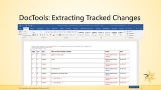 DocTools: Extracting Tracked Changes
The Translation and Localization Conference 2017 21
 