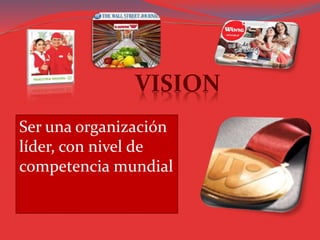 VISION
Ser una organización
líder, con nivel de
competencia mundial
 