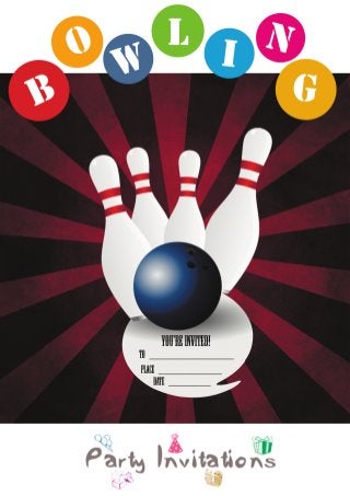 Corporate Bowling Party Invitations