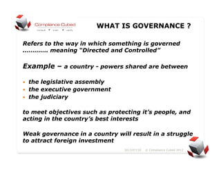 Governable Definition Corporate governance-200712 | PDF