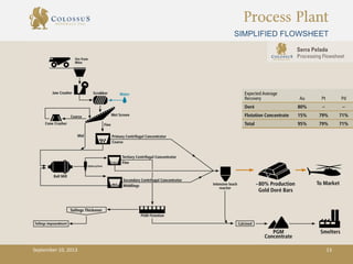 Process Plant
SIMPLIFIED FLOWSHEET
September 10, 2013 13
 