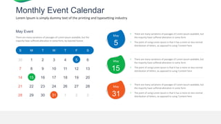 Monthly Event Calendar
Lorem Ipsum is simply dummy text of the printing and typesetting industry
S
30
7
14
21
28
M
1
8
15
...