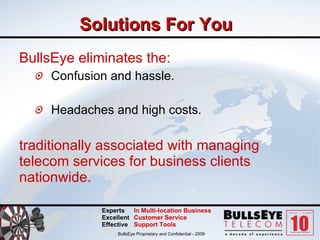Bullseye Telecom Corporate Advantage Ppt 2009 Final | PPT