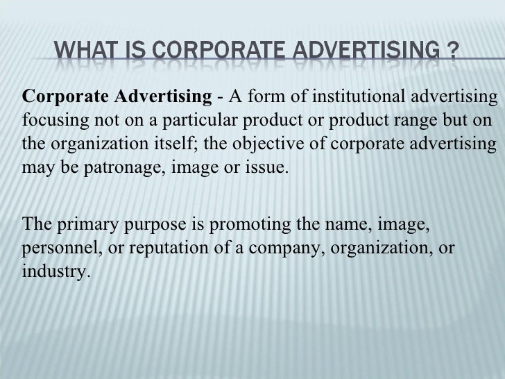 Corporate Advertising