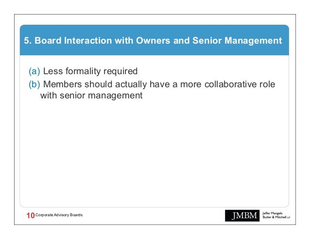Corporate Advisory Boards, Their Role and Value