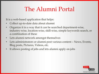 Corporate Alumni Engagement - The Alumni Portal | PPTX