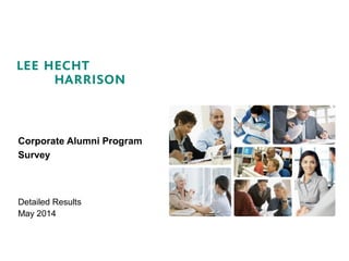 Corporate Alumni Program
Survey
Detailed Results
May 2014
 