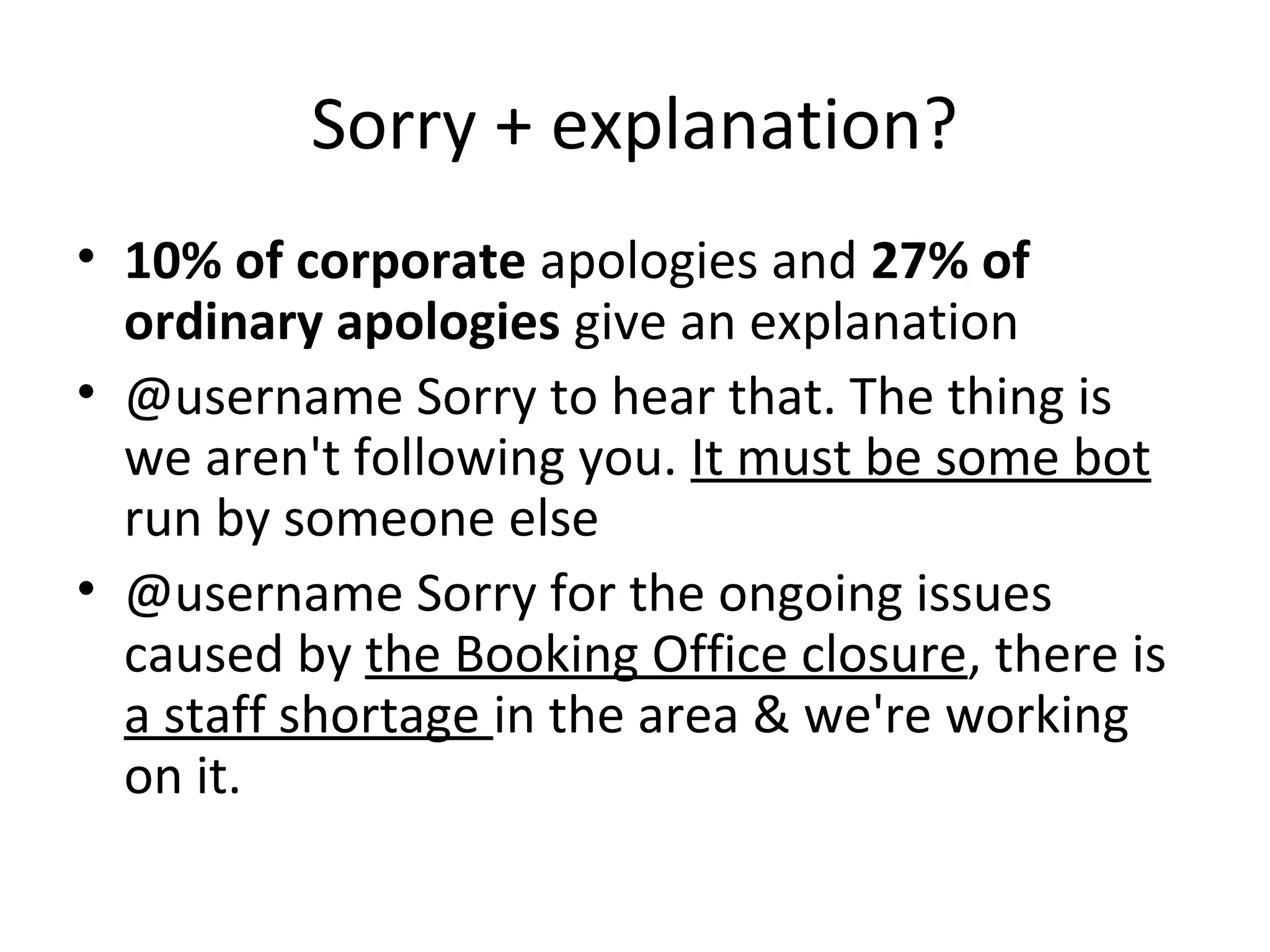 Saying 'Sorry': Corporate Apologies in Twitter | PPT