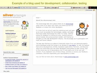 Example of a blog used for development, collaboration, testing 