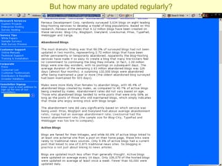 But how many are updated regularly? 