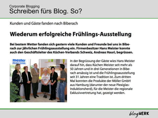 Schreiben fürs Blog. So?Corporate Blogging