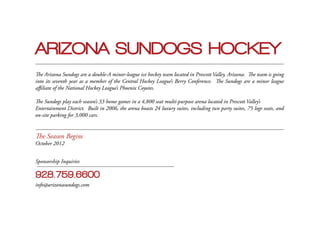 Hockey Sales Brochure