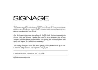 Hockey Sales Brochure