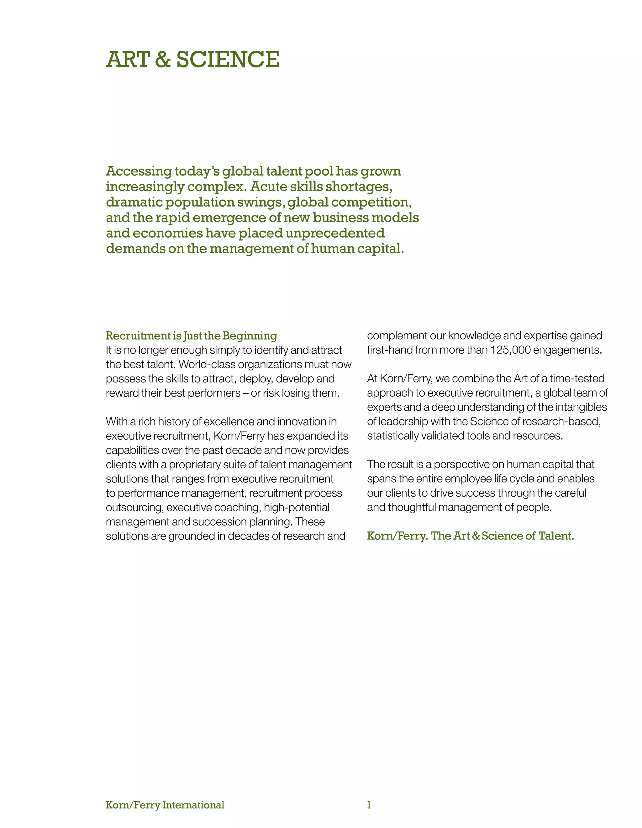 Corporate Brochure Korn Ferry International | PDF