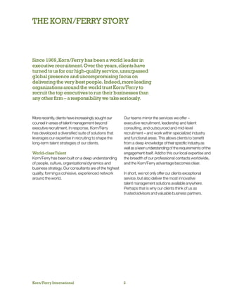 Corporate Brochure Korn Ferry International | PDF