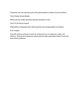 Top Corporate Catering Trends Shaping Events in 2026 | PDF