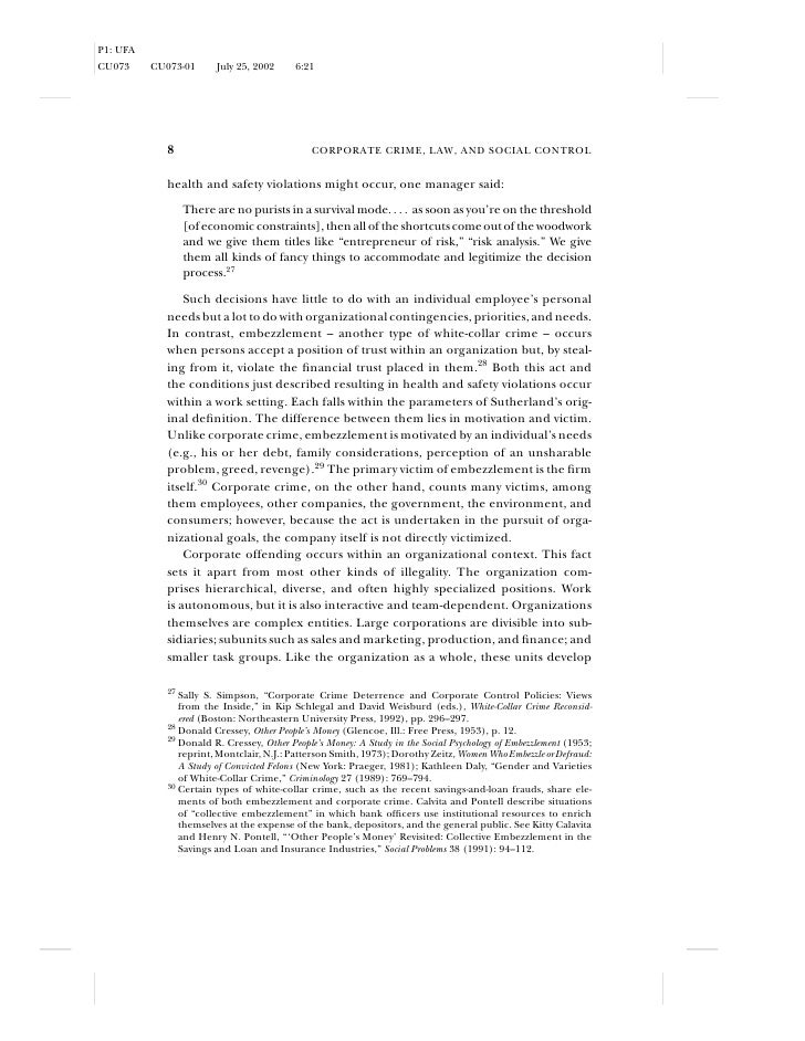 Corporate Crime And Social Control
