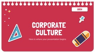 GROW
CORPORATE
CULTURE
Here is where your presentation begins
 