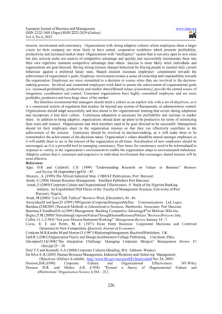 Corporate culture and organizational effectiveness | PDF