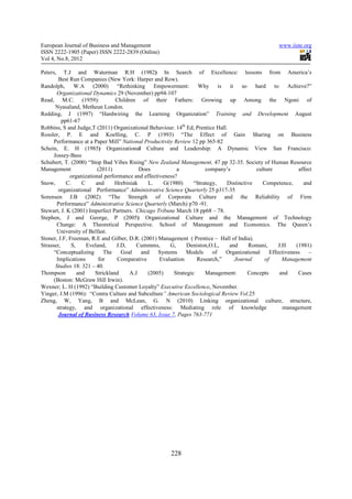 Corporate culture and organizational effectiveness | PDF