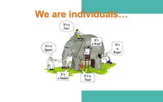 We are individuals…
 
