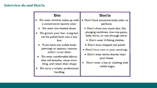 Interview do and Don’ts 
 