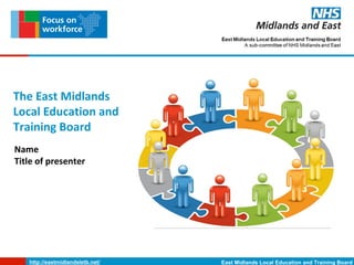 The East Midlands
Local Education and
Training Board
Name
Title of presenter




   http://eastmidlandsletb.net/   East Midlands Local Education and Training Board
 