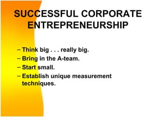 Corporate entrepreneurship