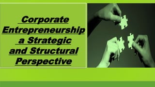 Corporate
Entrepreneurship
a Strategic
and Structural
Perspective
 