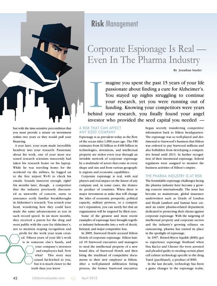Corporate Espionage "Pharma Industry at Risk"