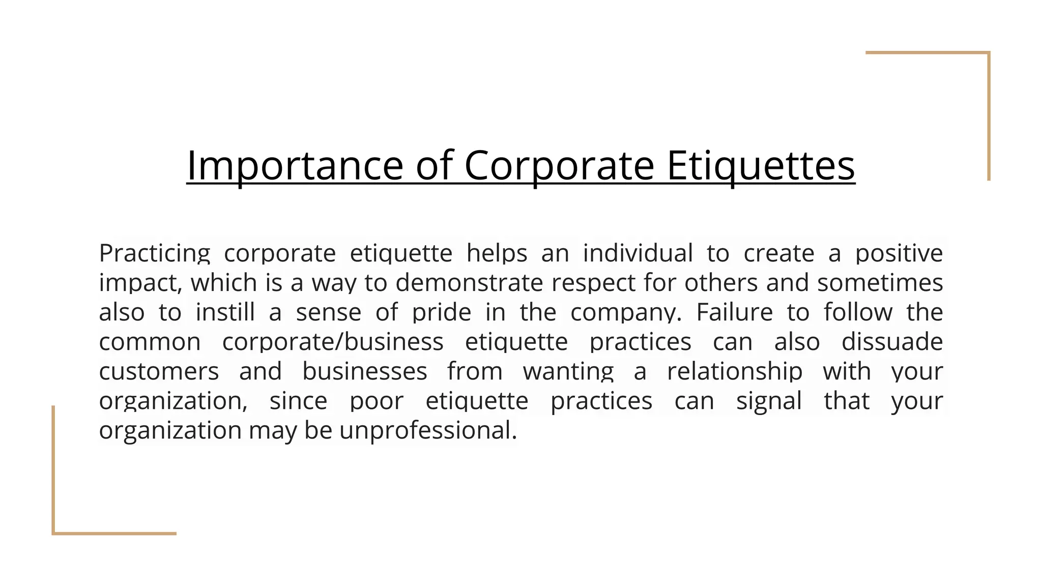 Corporate etiquettes and it’s importance | PPTX