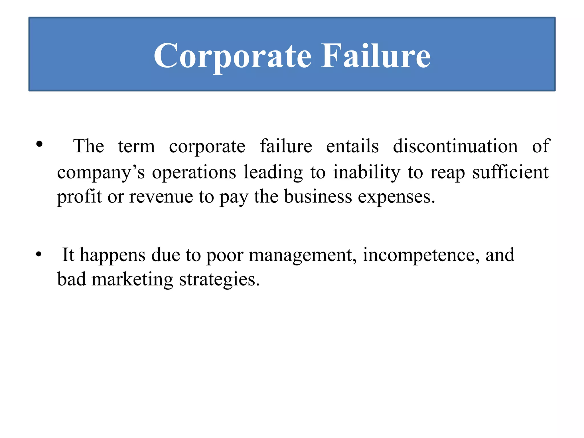 Corporate failure and restructuring | PPTX