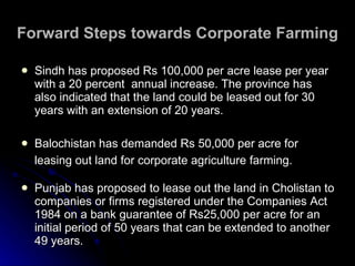Corporate farming pakistan