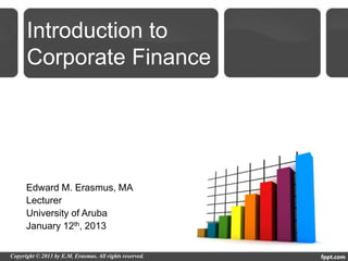 Introduction to Corporate Finance - Guest Lecture MBA Class UA | PDF