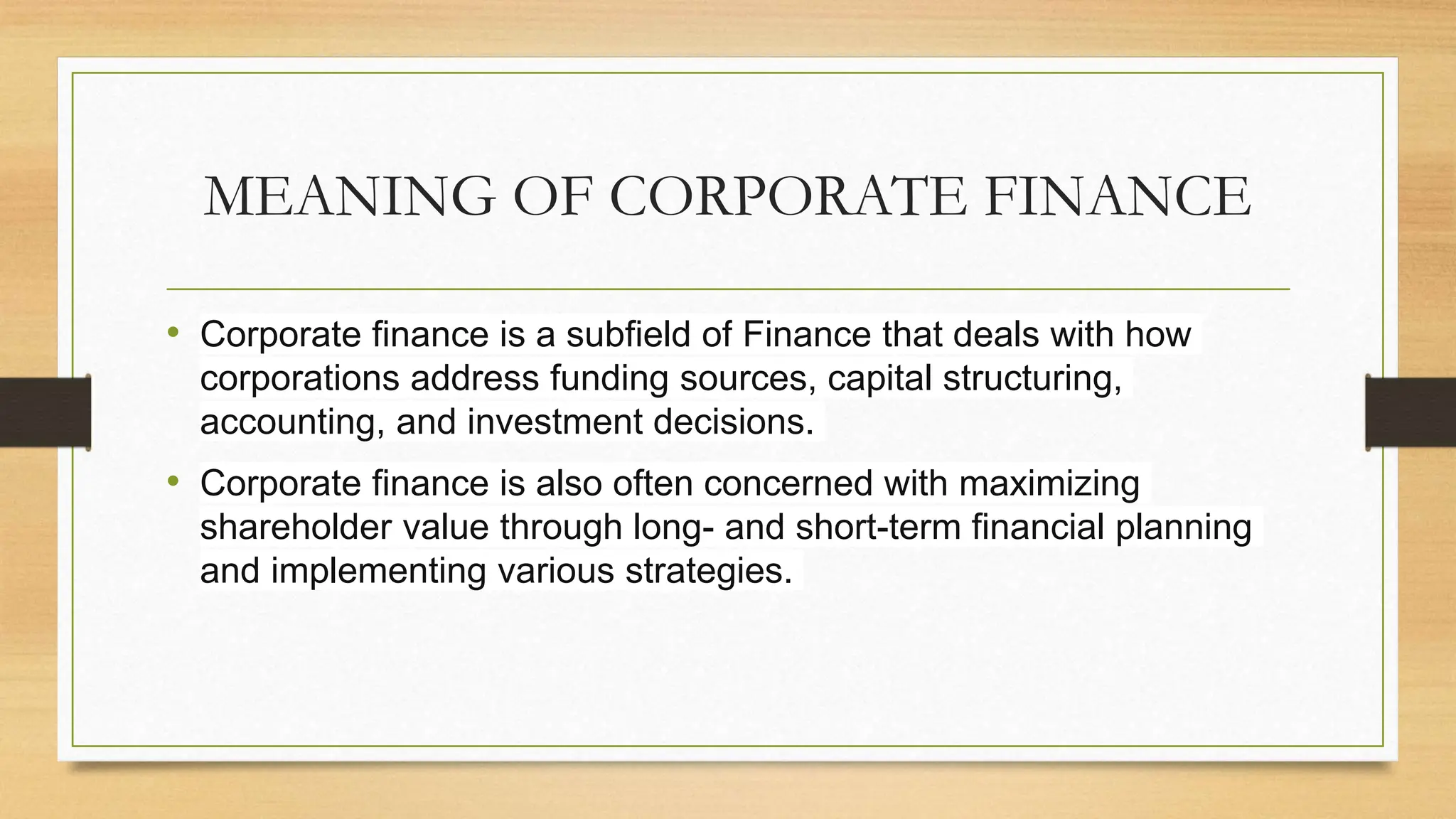 Finance Include Corporate finance and emerging issues FINAL PPT.pptx