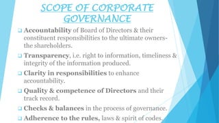 Scope Board Corporate governance | PPTX