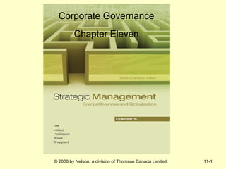 11-1© 2006 by Nelson, a division of Thomson Canada Limited.
Corporate Governance
Chapter Eleven
 