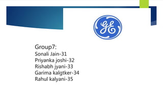 Group7:
Sonali Jain-31
Priyanka joshi-32
Rishabh jyani-33
Garima kalgtker-34
Rahul kalyani-35
 