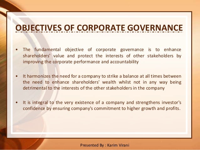 Corporate Governance - Presentation - Karim Virani