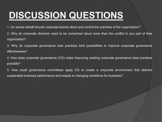 Governance Discussion Corporate governance 2 | PPTX