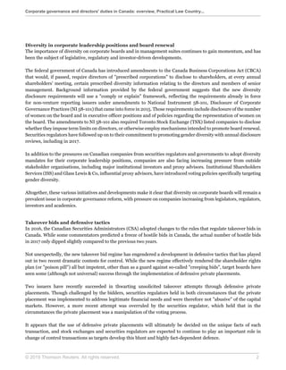 Corporate governance and directors' duties in Canada: overview, Practical Law Country...
© 2019 Thomson Reuters. All right...