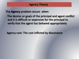 Agency Triangle Problem Corporate governance and employee compensation | PPTX