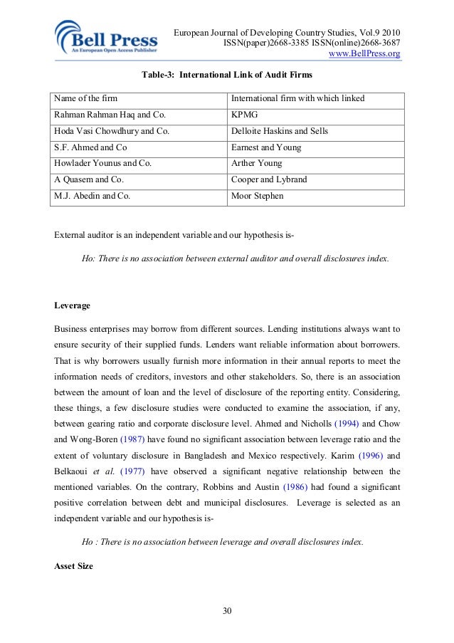 Dissertation corporate governance and disclosure