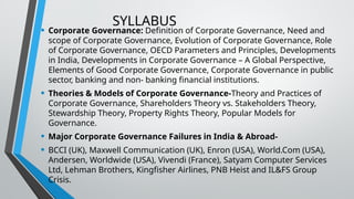 CORPORATE GOVERNANCE and business ethics | PPTX