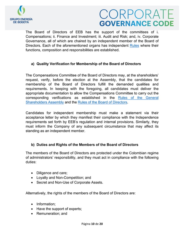 Corporate governance code | PDF